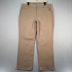 Gloria Vanderbilt Amanda Pants Womens 18 Short Tan Tapered Leg Classic‎ Rise